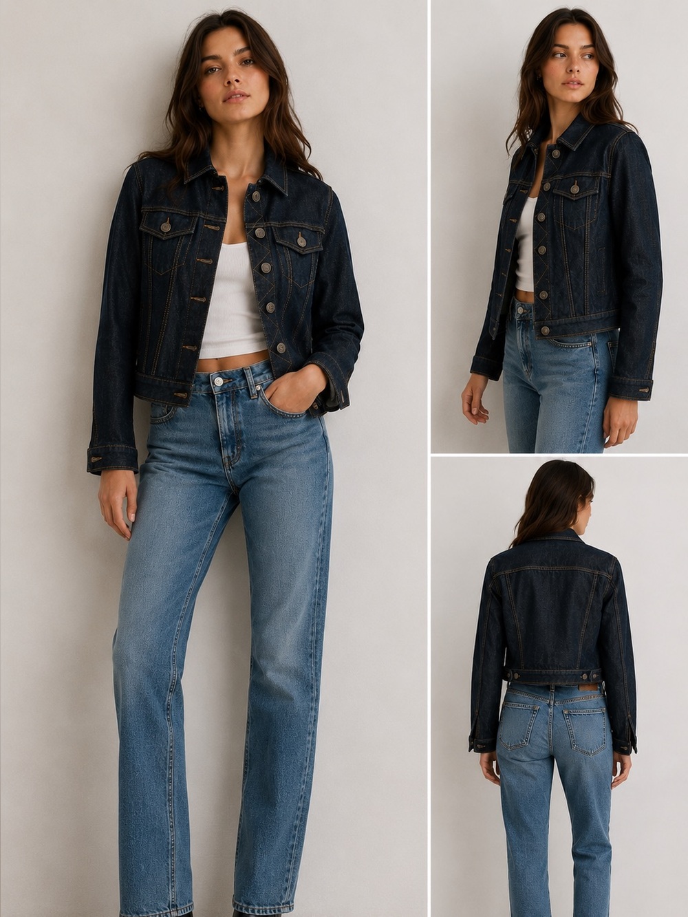 Burberry Brit Cropped Denim Jacket – XS – Dark Wash – Authentic